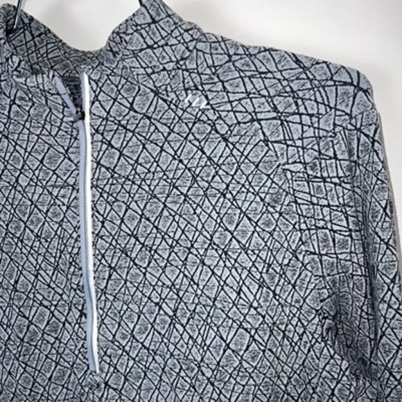 Lululemon Gray Surge Warm Half Zip Long Sleeve  Mock Neck Thumbholes Top Size L - Picture 4 of 11